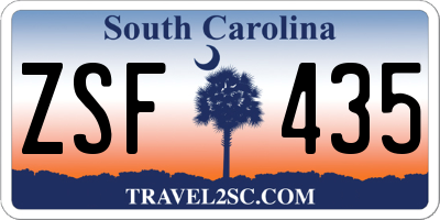 SC license plate ZSF435