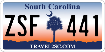 SC license plate ZSF441