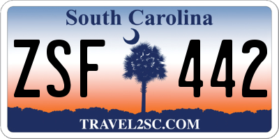 SC license plate ZSF442