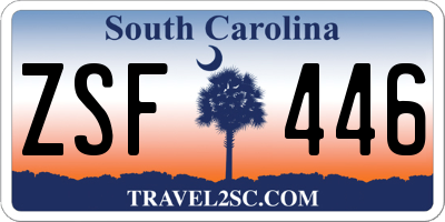 SC license plate ZSF446