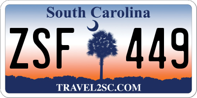 SC license plate ZSF449