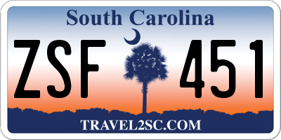 SC license plate ZSF451