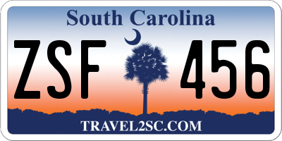 SC license plate ZSF456