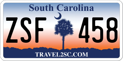 SC license plate ZSF458