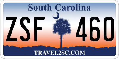 SC license plate ZSF460