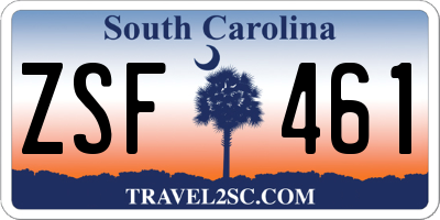 SC license plate ZSF461