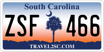 SC license plate ZSF466
