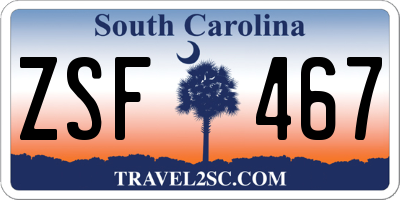 SC license plate ZSF467