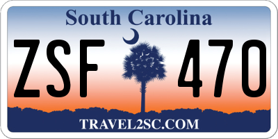 SC license plate ZSF470