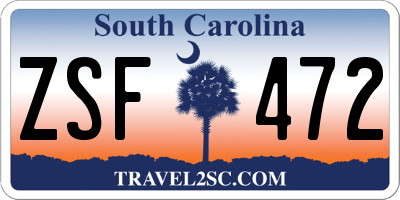 SC license plate ZSF472