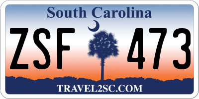 SC license plate ZSF473