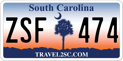 SC license plate ZSF474