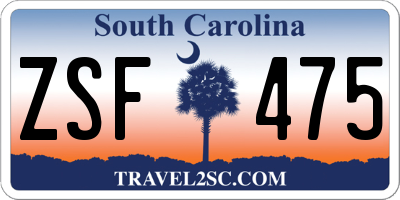 SC license plate ZSF475