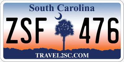 SC license plate ZSF476