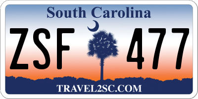 SC license plate ZSF477