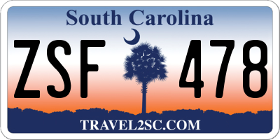 SC license plate ZSF478