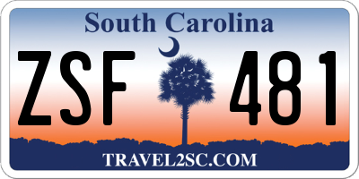 SC license plate ZSF481