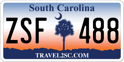 SC license plate ZSF488