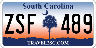 SC license plate ZSF489