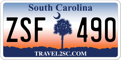 SC license plate ZSF490