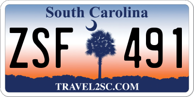 SC license plate ZSF491