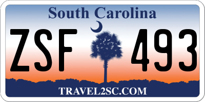 SC license plate ZSF493