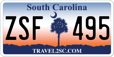SC license plate ZSF495