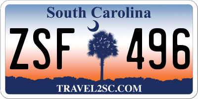 SC license plate ZSF496