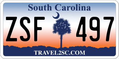 SC license plate ZSF497