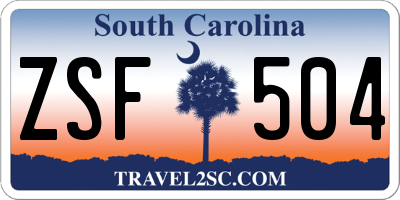 SC license plate ZSF504