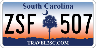 SC license plate ZSF507