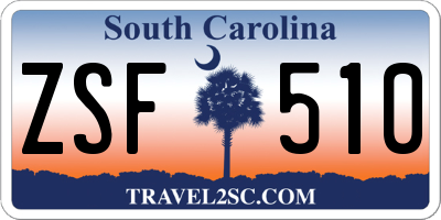 SC license plate ZSF510