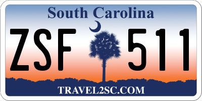 SC license plate ZSF511
