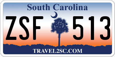SC license plate ZSF513