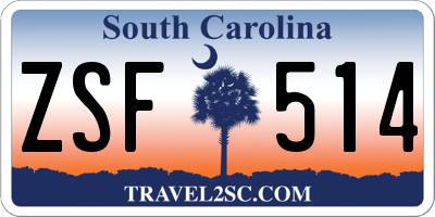 SC license plate ZSF514