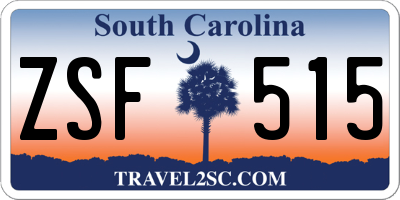 SC license plate ZSF515