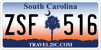 SC license plate ZSF516
