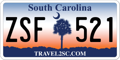 SC license plate ZSF521