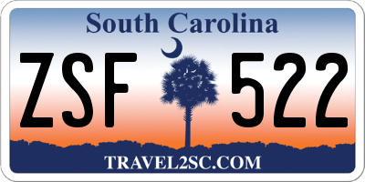 SC license plate ZSF522