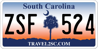 SC license plate ZSF524