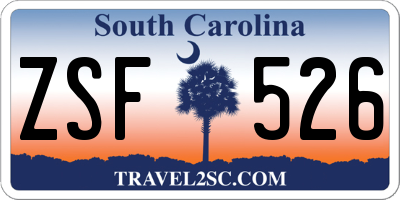 SC license plate ZSF526