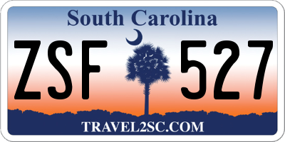 SC license plate ZSF527