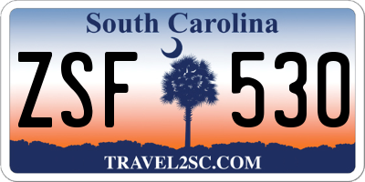 SC license plate ZSF530