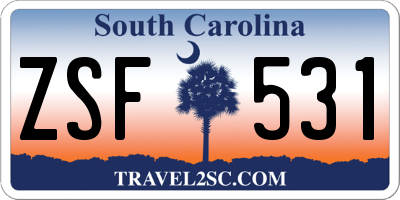 SC license plate ZSF531