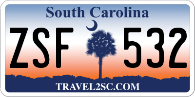 SC license plate ZSF532