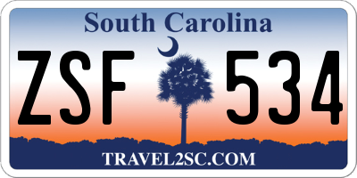 SC license plate ZSF534