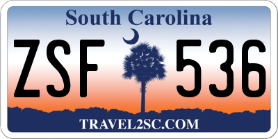 SC license plate ZSF536