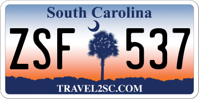 SC license plate ZSF537