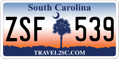 SC license plate ZSF539