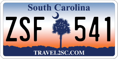 SC license plate ZSF541